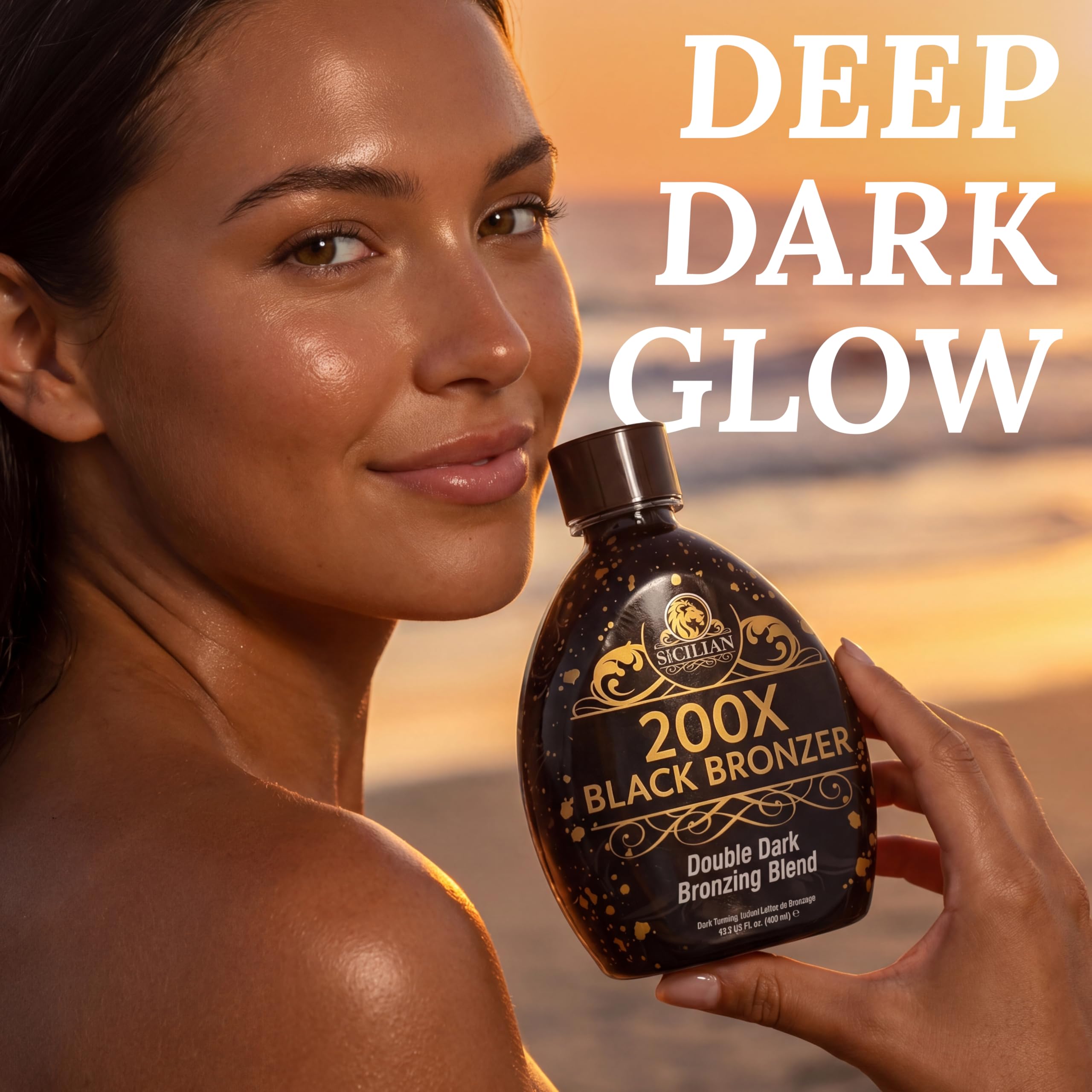 Amazon.com: The Sicilian 200X Dark Black Bronzer Tanning Lotion